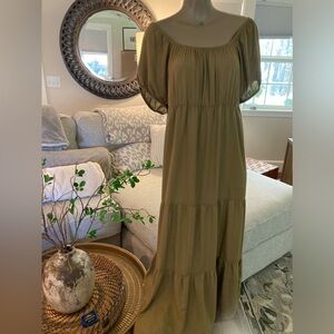 SO olive empire maxi dress size gypsy milkmaid XLG